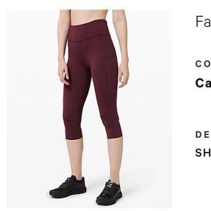 Lululemon Fast and Free High-Rise Crop 19'
